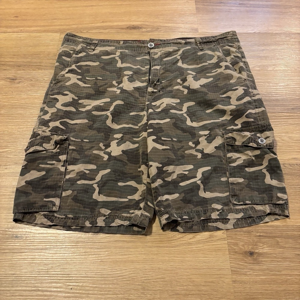 Tony Hawk Camo Cargo Shorts Men's 38 Ripstop 10" Inseam Skater Pockets Y2K